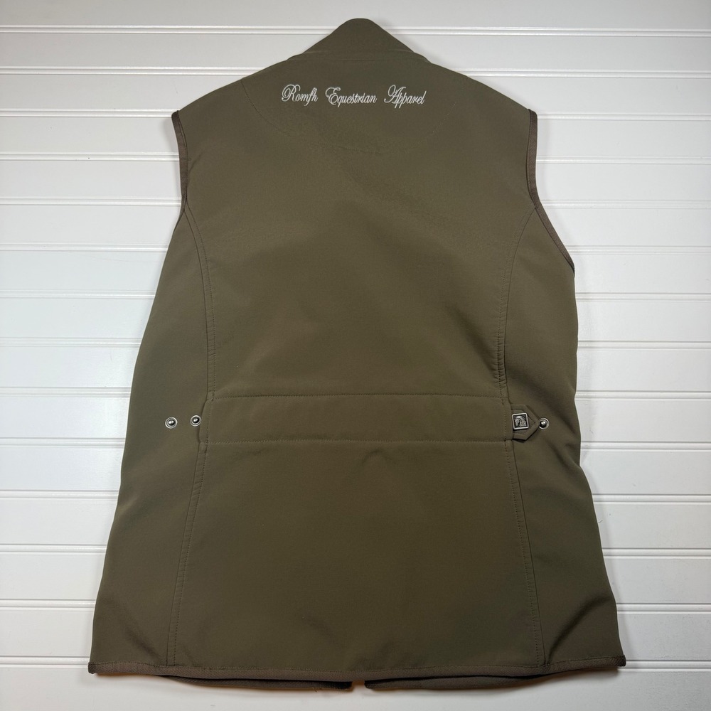 Romfh Equestrian Apparel Women Brown Green Softshell Full Zip Riding Vest Medium - Picture 2 of 6